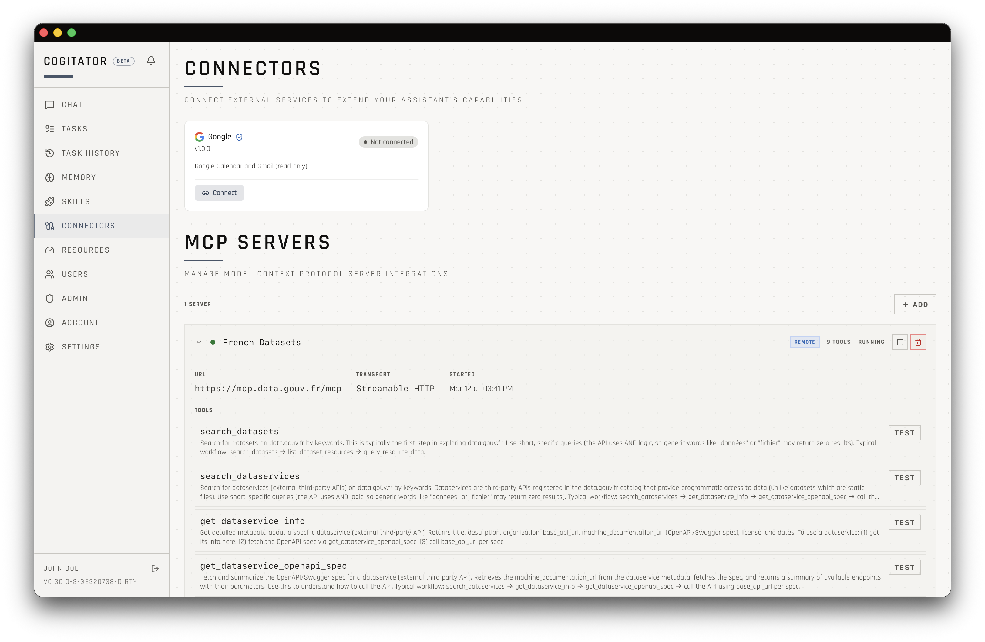 MCP servers screenshot